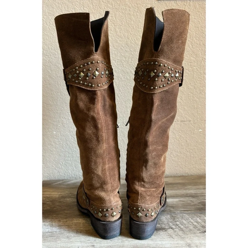 Anthropologie Cordani Five Worlds Above Knee Suede Leather Boots